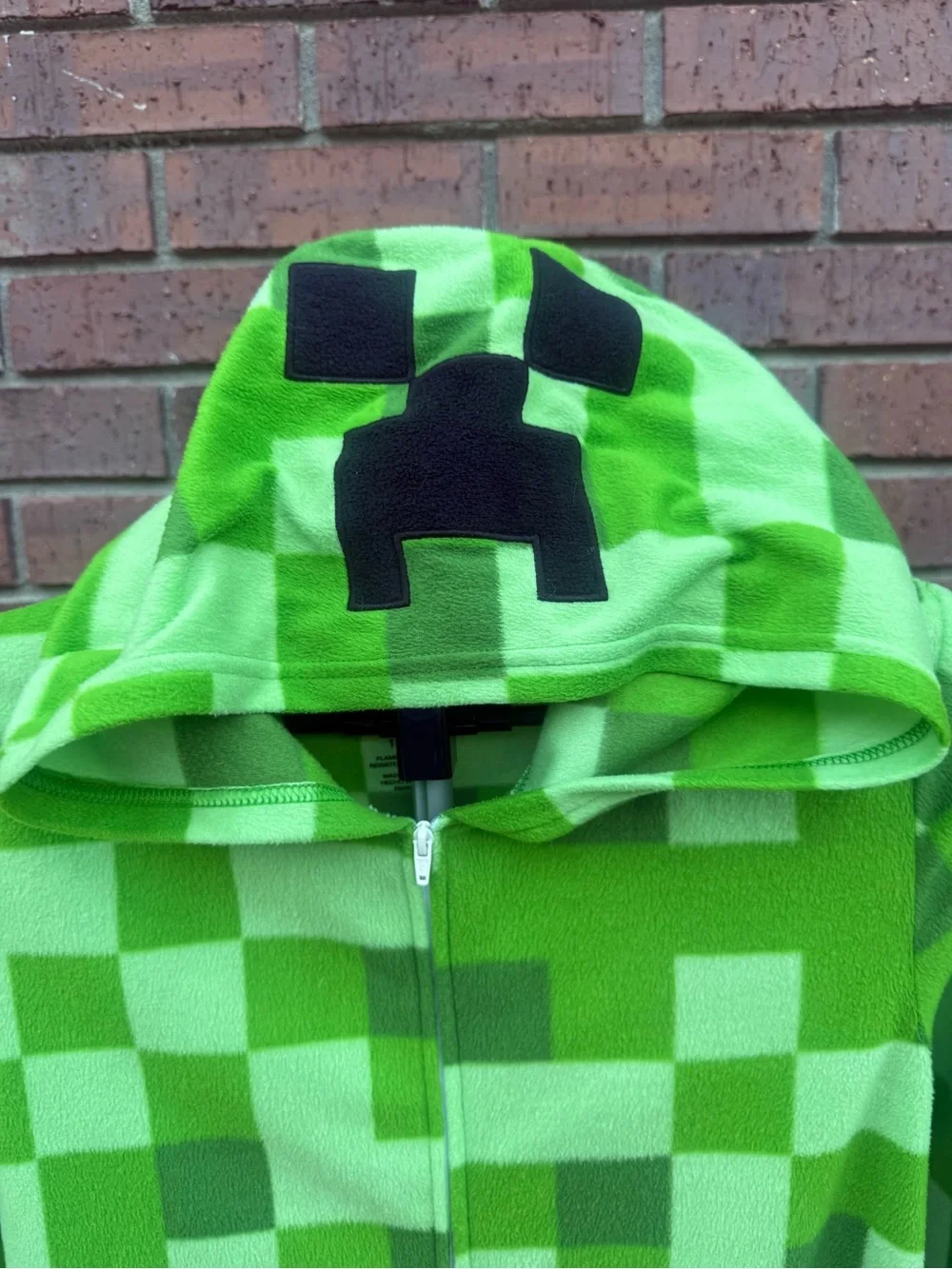Minecraft Creeper One Piece Kids Sleepwear Jumpsuit Costume Youth Size 14/16 EUC
